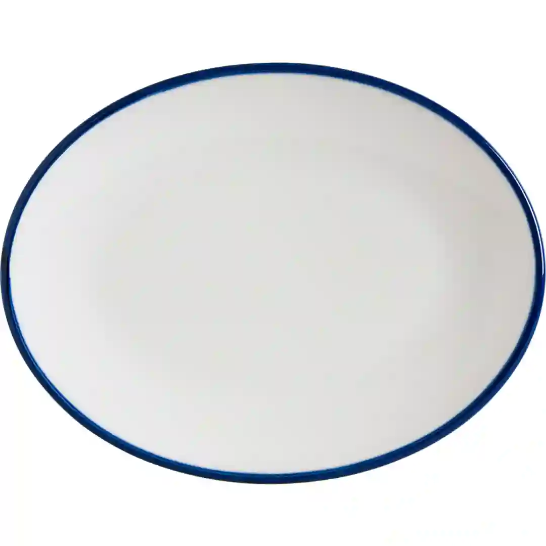 Tallerken Oval Linea Blue