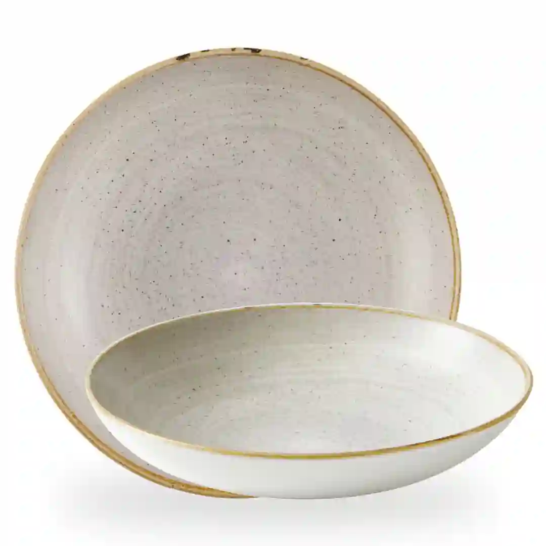 Tallerken Dyb Stonecast Raw