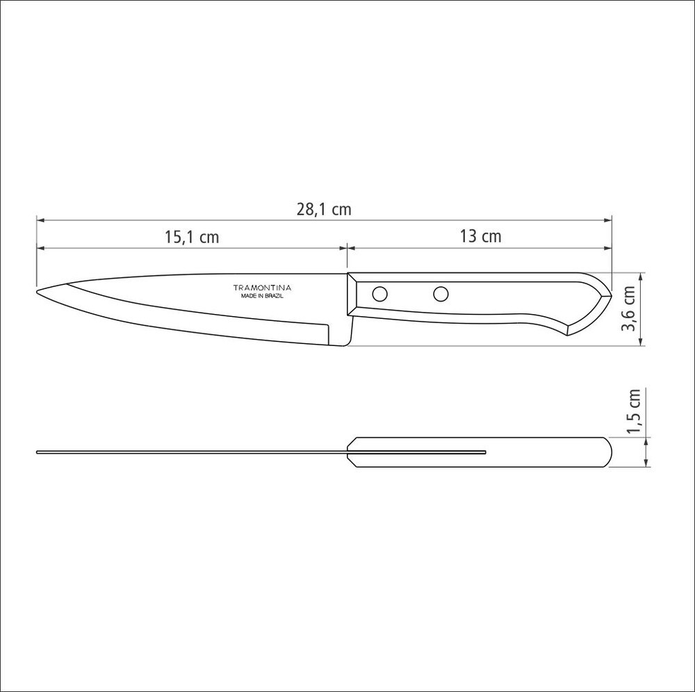 Kokkekniv m/træskaft